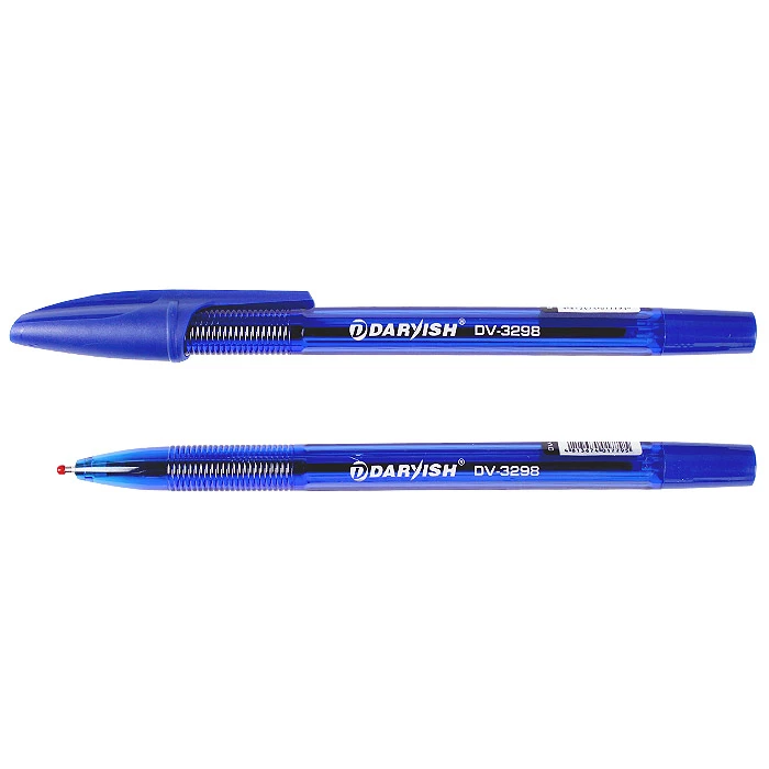 Ручка шариковая синяя на масляной основе "Darvish" корпус прозрачный