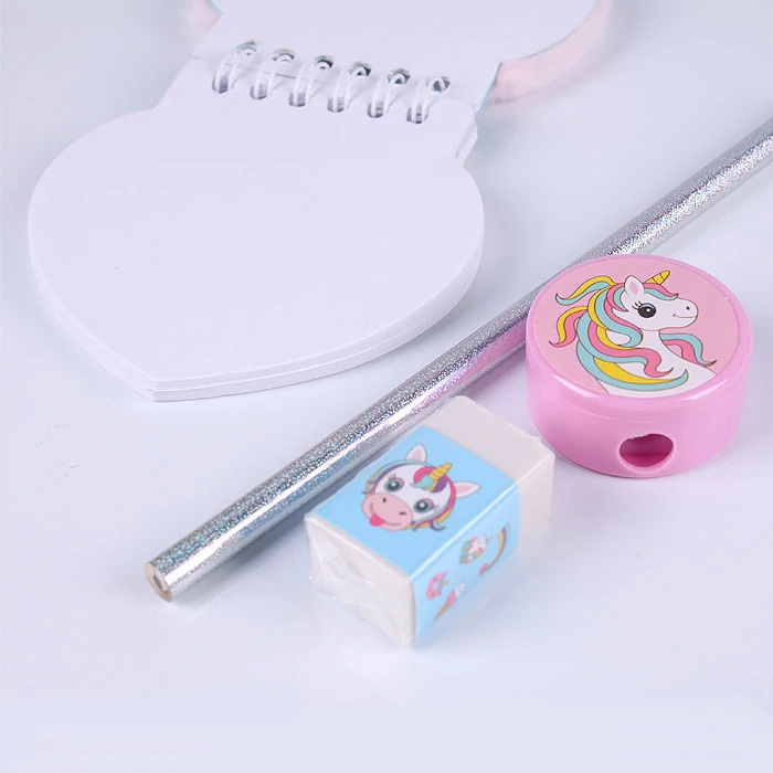 Набор канцелярский (блокнот мех., карандаш, ластик, точилка) Единорожка Набор канцелярский (блокнот мех., карандаш, ластик, точилка) Единорожка