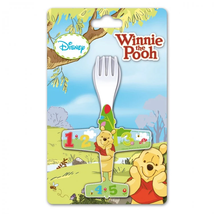 Набор ложка + вилка, в форме самолета. Винни-Пух