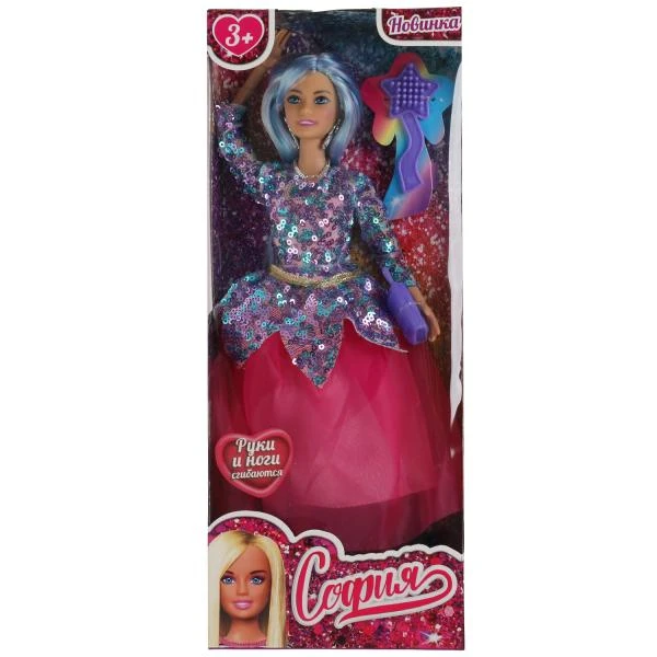 Кукла 29 см София, цветные волосы, в вечернем платье с акс КАРАПУЗ