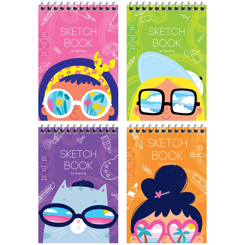 Скетчбук-блокнот 60л. А6 на гребне ArtSpace "Персонажи", 120г/м2