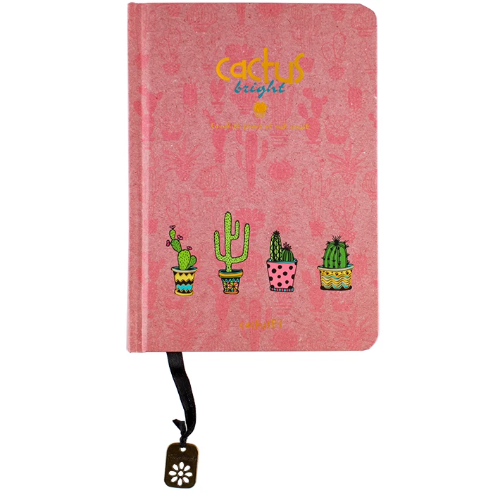 Книжка записная А6 100л. "Красивые кактусы" тиснение, стилиз. блок