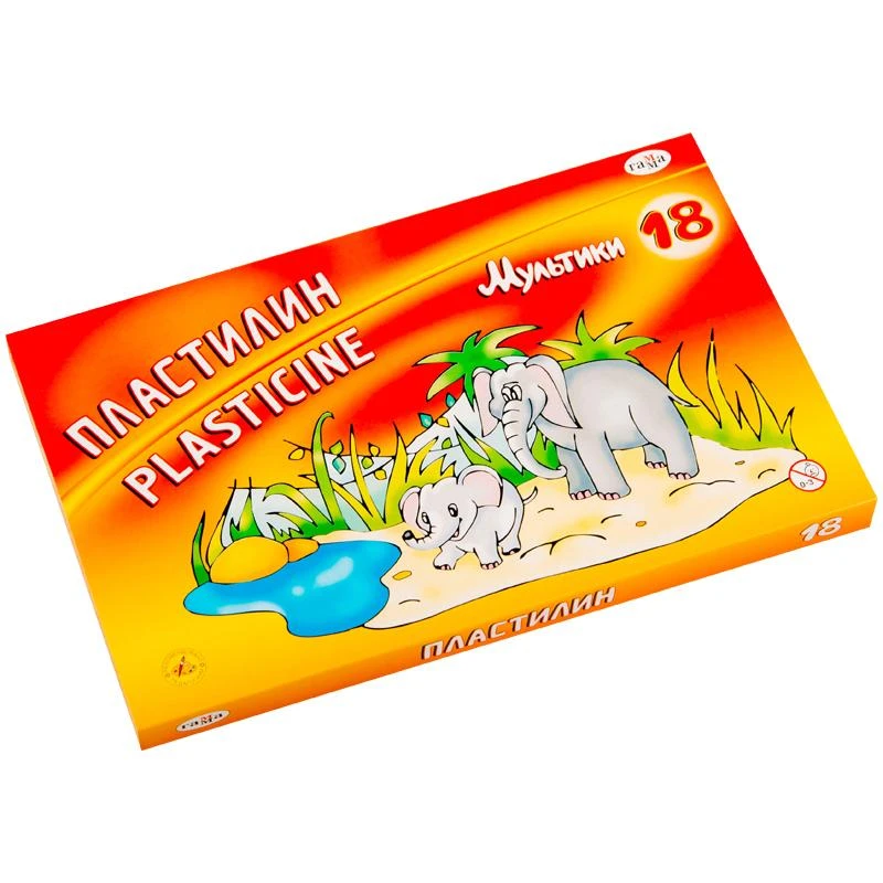 Пластилин Гамма "Мультики", 18 цветов, 360г, со стеком, картон Пластилин Гамма "Мультики", 18 цветов, 360г, со стеком, картон