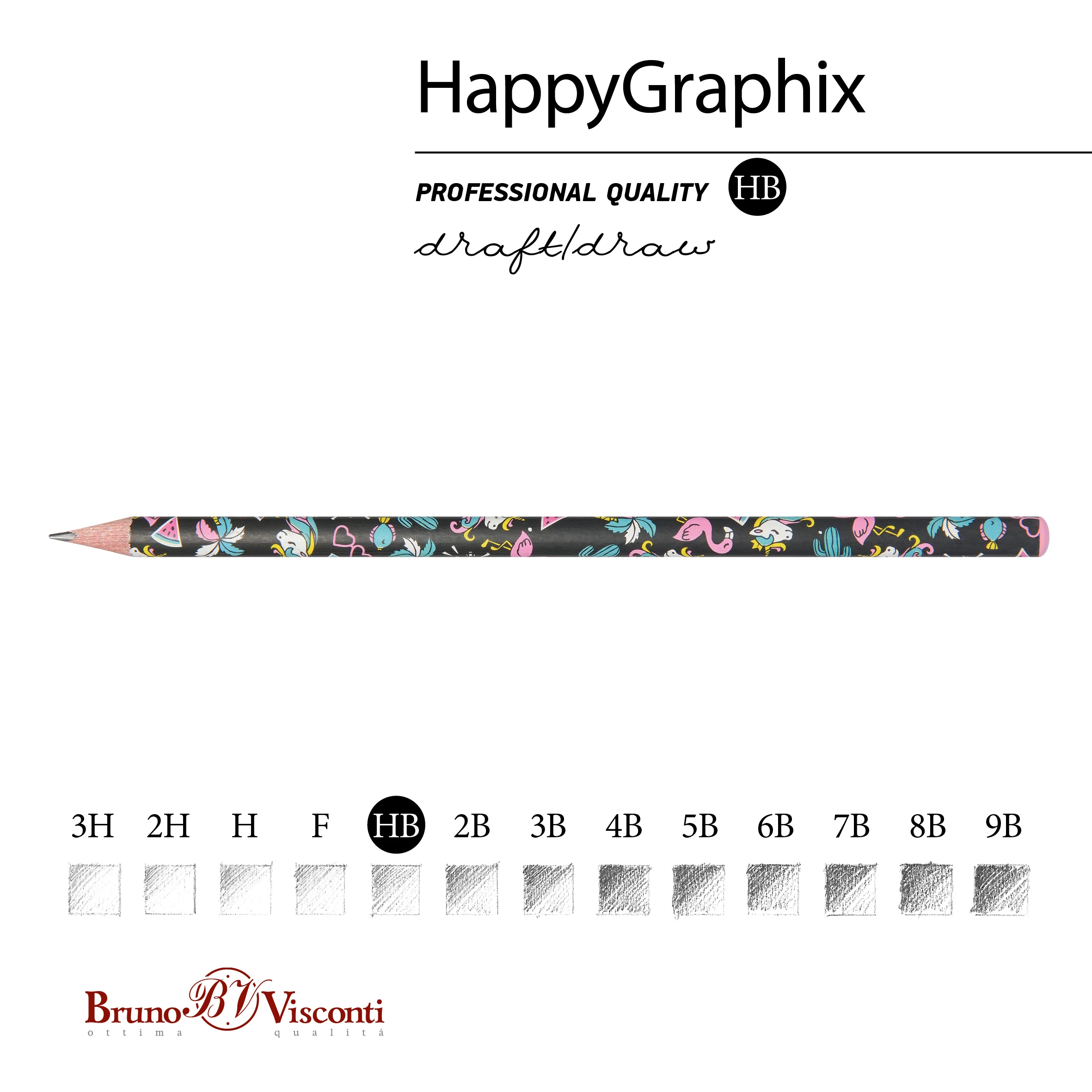 КАРАНДАШ ЧЕРНОГРАФИТОВЫЙ "HappyGraphix. Сказочные животные.