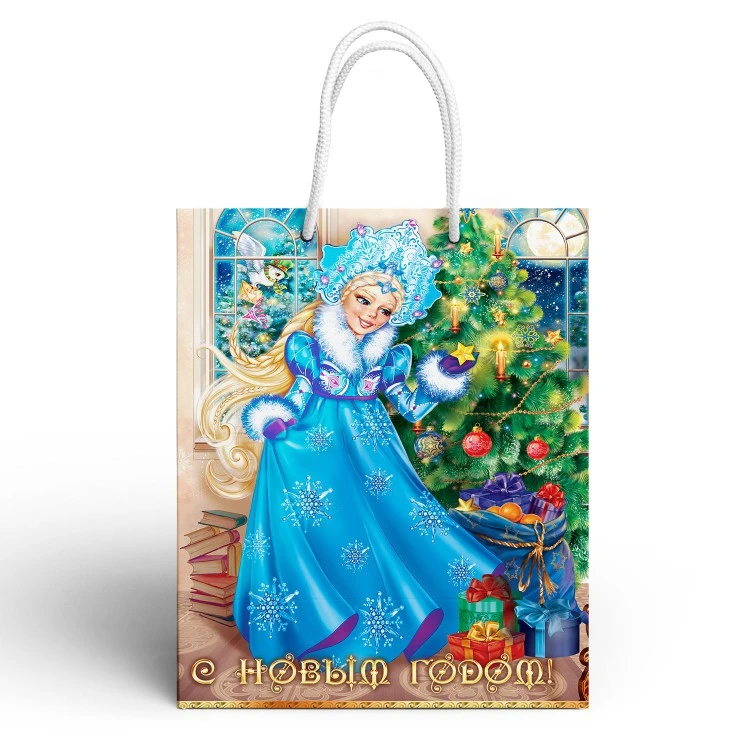 Пакет подарочный "Дед Мороз и Снегурочка - 2", 250*350*100 мм. Пакет подарочный "Дед Мороз и Снегурочка - 2", 250*350*100 мм.