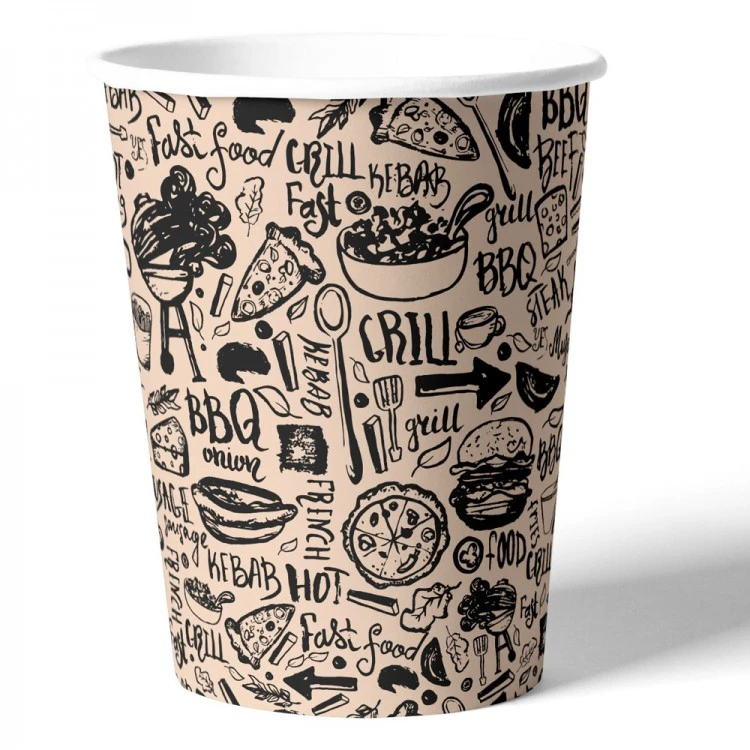 Набор бумажных стаканов Крафт, 6 штук*250 мл.