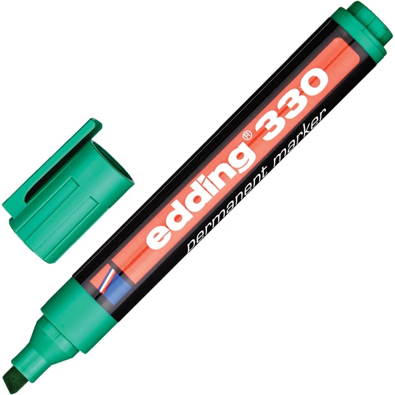 Маркер перманентный EDDING E-330/4 зеленый 1-5мм скошенный наконеч. штр. 
