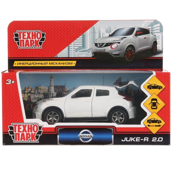 Машина металл NISSAN JUKE-R 2.0 длина 12 см, двер, багаж, инерц, белый,