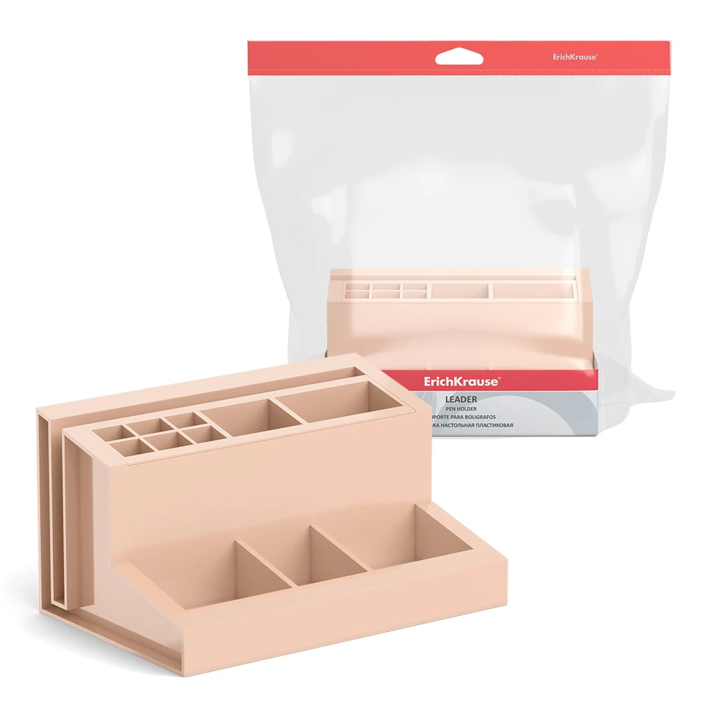Подставка настольная пластиковая ErichKrause® Leader, Powder, розовый Подставка настольная пластиковая ErichKrause® Leader, Powder, розовый