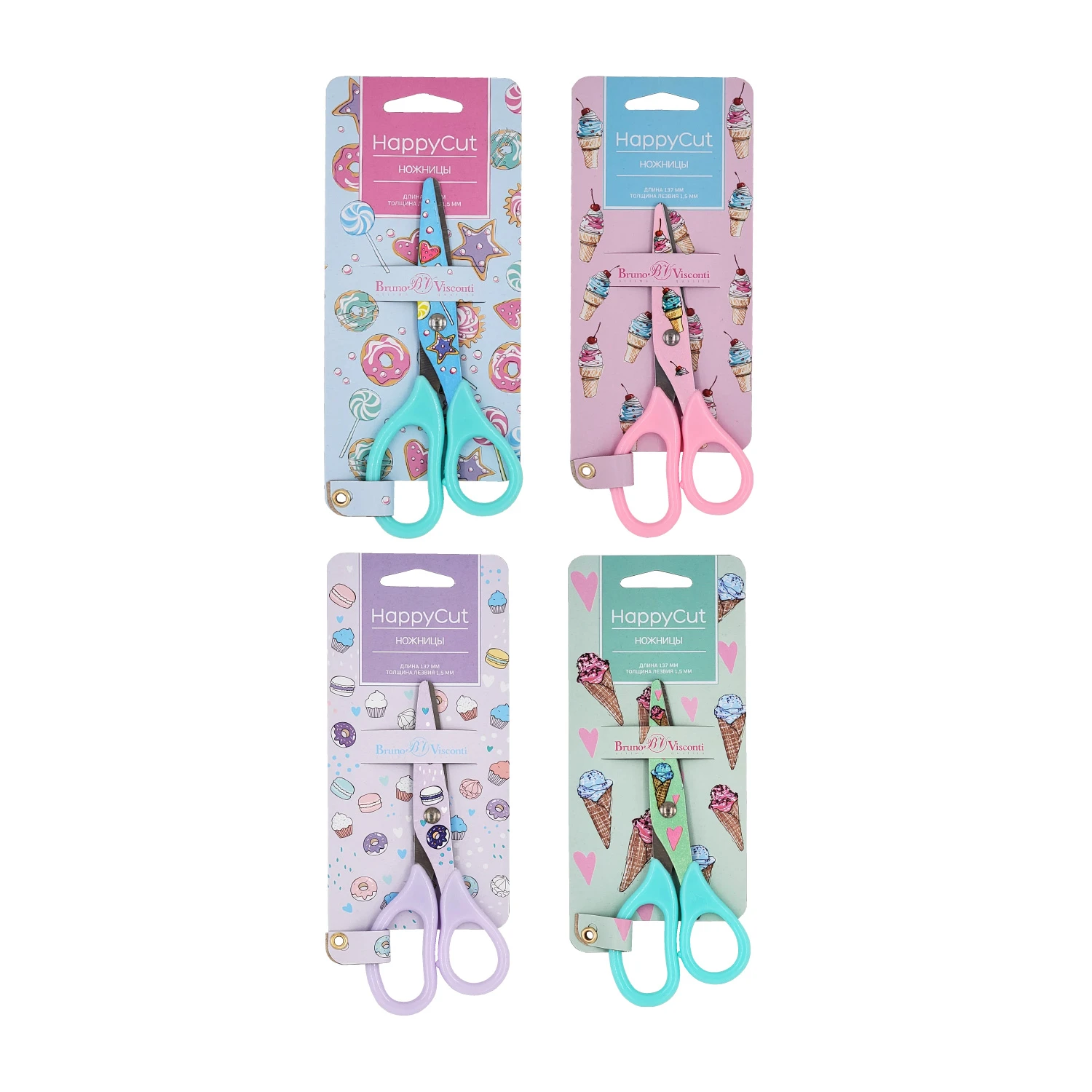 НОЖНИЦЫ ДЕТСКИЕ С ПРИНТОМ, "HAPPYCUT" 13.7 см., 4 ВИДА НОЖНИЦЫ ДЕТСКИЕ С ПРИНТОМ, "HAPPYCUT" 13.7 см., 4 ВИДА