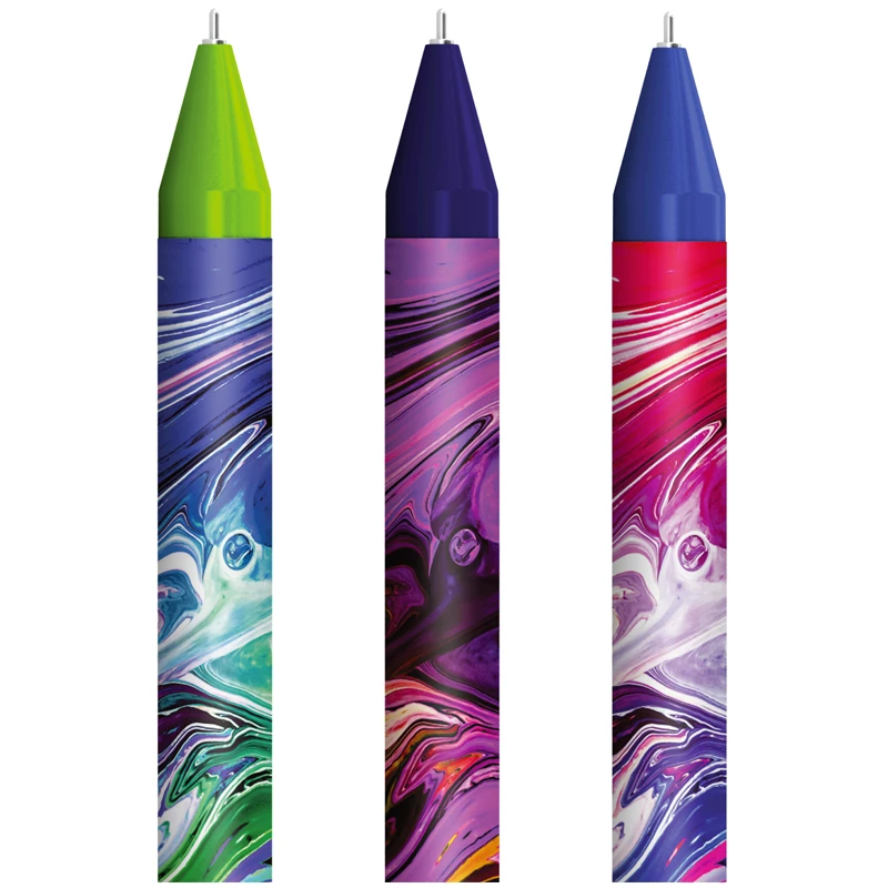 Ручка шариковая автоматическая Berlingo "Liquid Wave" синяя, 0,7мм,