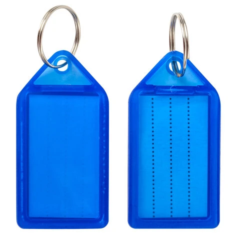 Бирки для ключей КОМПЛЕКТ 20 ШТ., длина 55 мм, инфо-окно 39х22 мм, АССОРТИ,