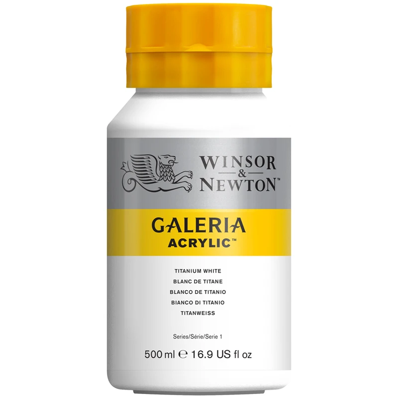 Краски акриловые Winsor&Newton "Galeria", 500 мл, банка, титановые