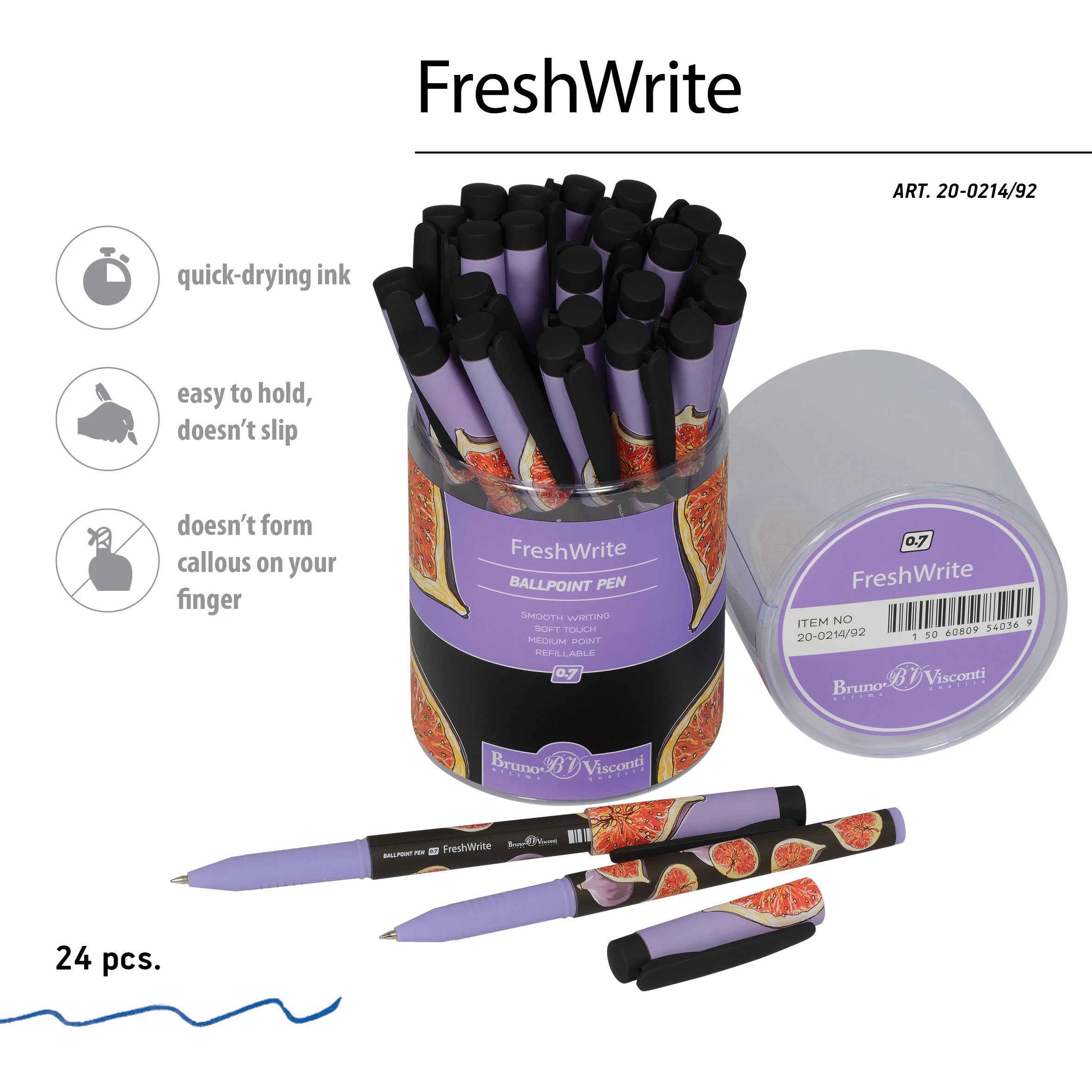 РУЧКА "FreshWrite. Fresh & fruity. Инжир" ШАРИКОВАЯ 0.7 ММ, СИНЯЯ РУЧКА "FreshWrite. Fresh & fruity. Инжир" ШАРИКОВАЯ 0.7 ММ, СИНЯЯ