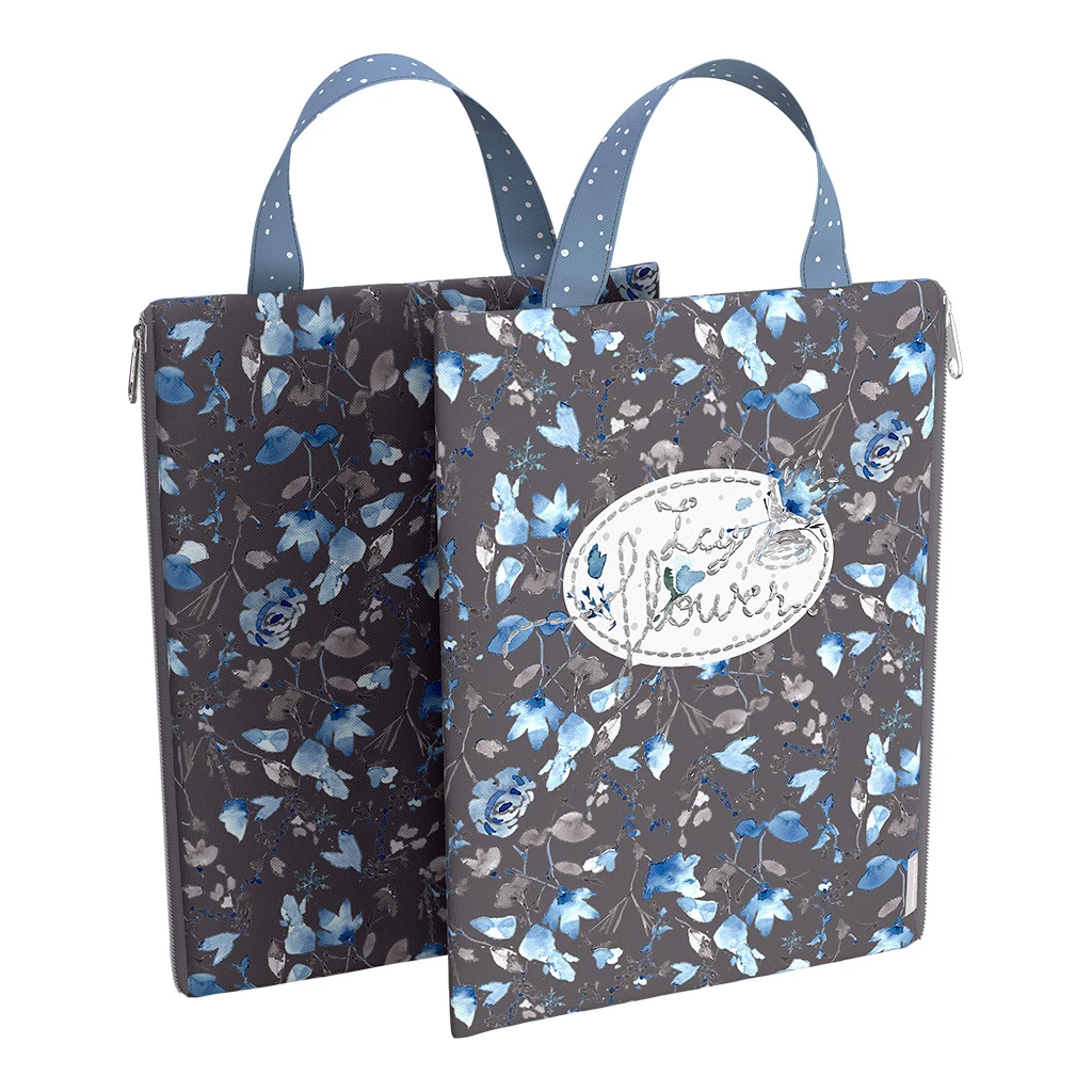 Папка текстильная на молнии, вертикальная ErichKrause® с ручкой Frozen Beauty, Папка текстильная на молнии, вертикальная ErichKrause® с ручкой Frozen Beauty,