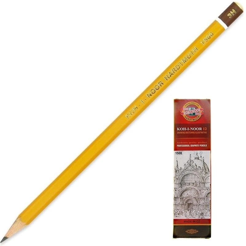 Карандаш чернографитный KOH-I-NOOR 1500/3H Чехия штр. 8593539005919, Карандаш чернографитный KOH-I-NOOR 1500/3H Чехия штр. 8593539005919,