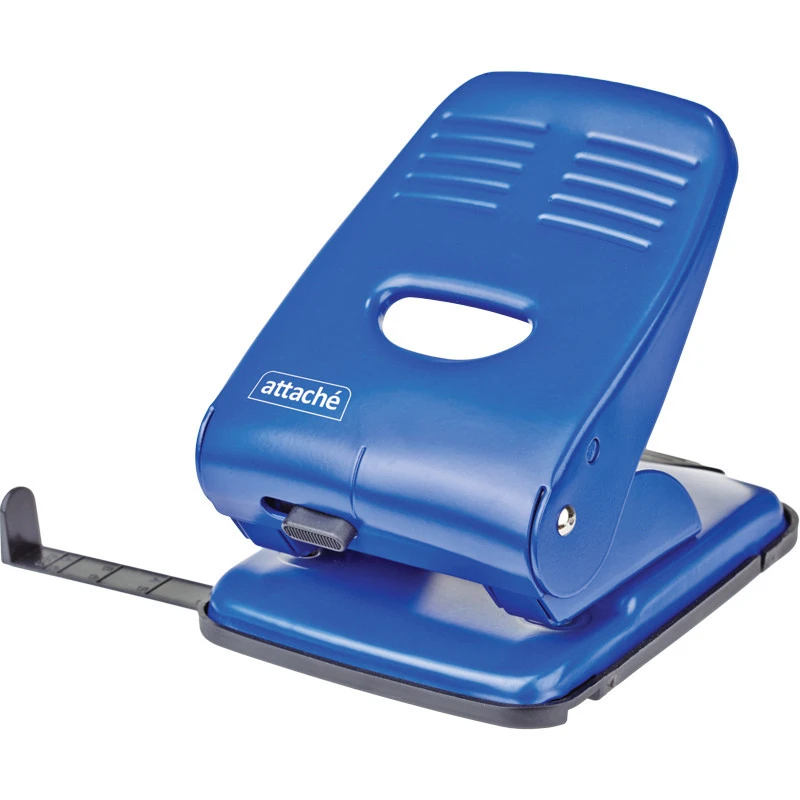 Дырокол Attache до 40 листов, с линейкой, цвет синий 969349