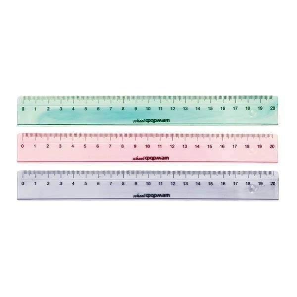 Линейка 20 см пластик прозрач. ассорти: 08.12.01 штр.: 4602723008842