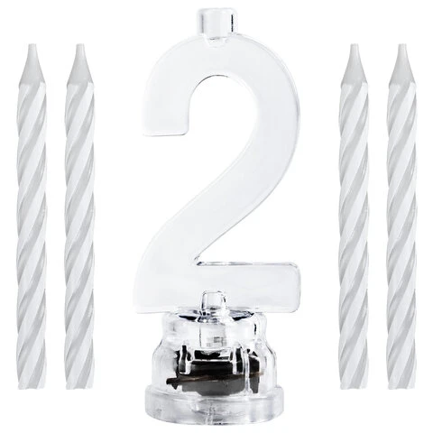 Цифра-подсвечник "2" светодиодная, ЗОЛОТАЯ СКАЗКА, в наборе 4 свечи 6 Цифра-подсвечник "2" светодиодная, ЗОЛОТАЯ СКАЗКА, в наборе 4 свечи 6