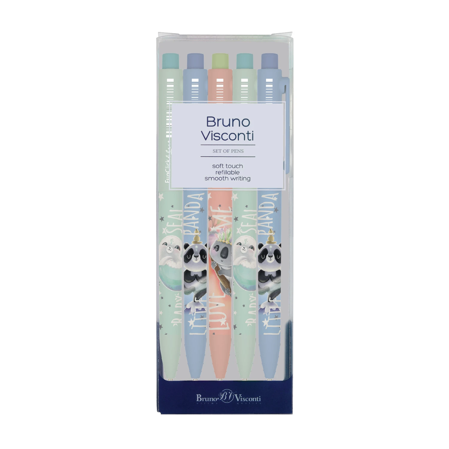 НАБОР ИЗ 5-ТИ РУЧЕК "FunClick. Милота зашкаливает" ШАРИКОВЫХ 0.7 ММ, НАБОР ИЗ 5-ТИ РУЧЕК "FunClick. Милота зашкаливает" ШАРИКОВЫХ 0.7 ММ,