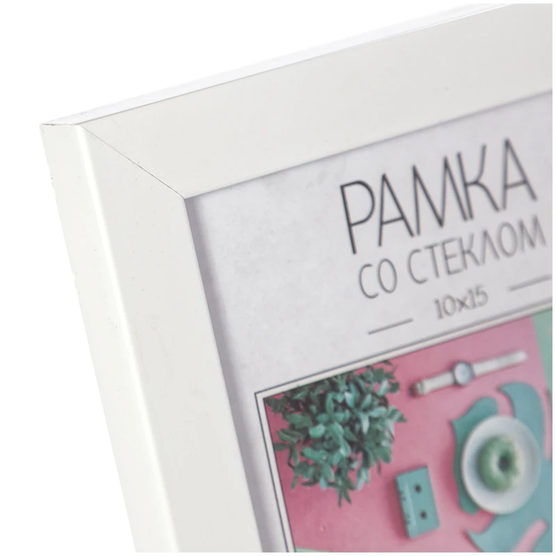 Рамка пластиковая 10*15 см, OfficeSpace, №6/1, ассорти (черный, белый, розовый,