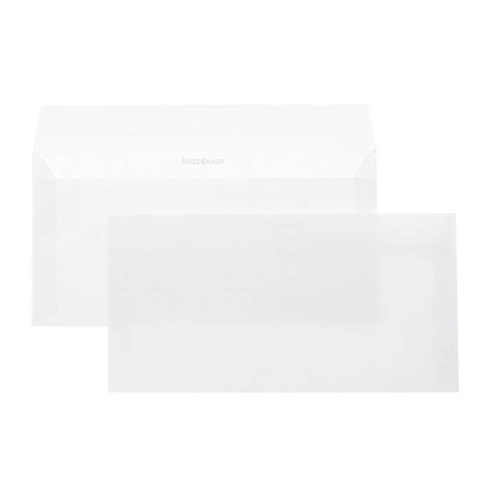 Конверт почт. оф. Е65 110x220 стрип 80 г/м2 белый плоск. евробумага 100%