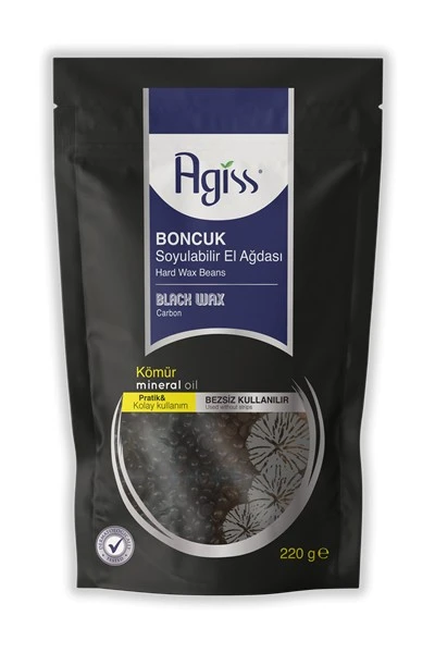 AGISS Восковые гранулы для депиляции УГОЛЬНЫЕ с минеральным маслом 220гр.