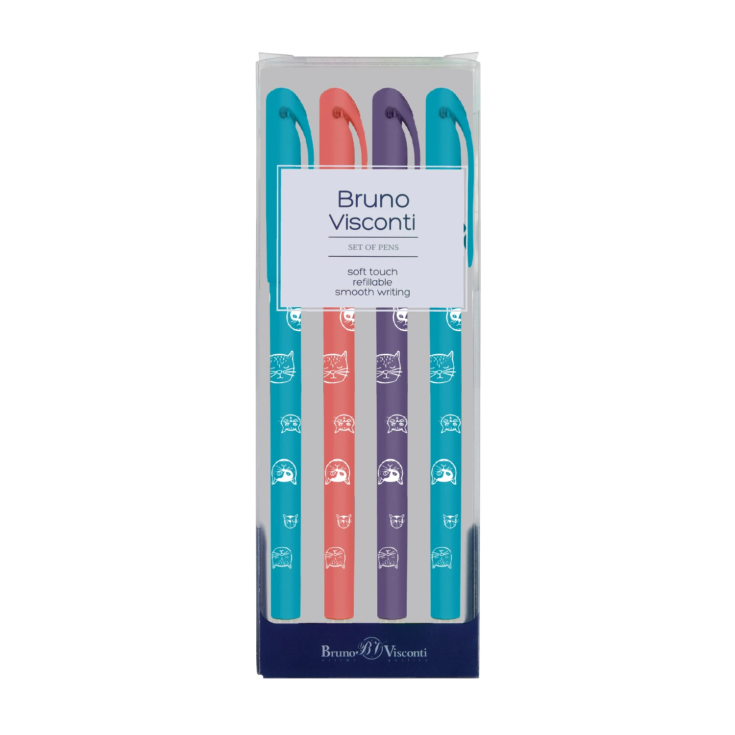 НАБОР ИЗ 4-Х РУЧЕК "DeleteWrite. Toon Town.Cats" СО СТИРАЕМЫМИ