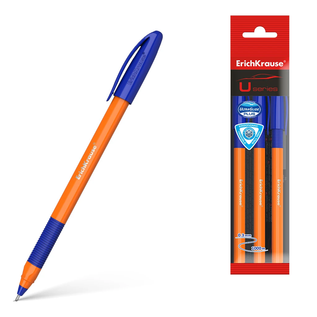 Ручка шариковая ErichKrause® U-109 Orange Stick&Grip 1.0, Ultra Glide Ручка шариковая ErichKrause® U-109 Orange Stick&Grip 1.0, Ultra Glide