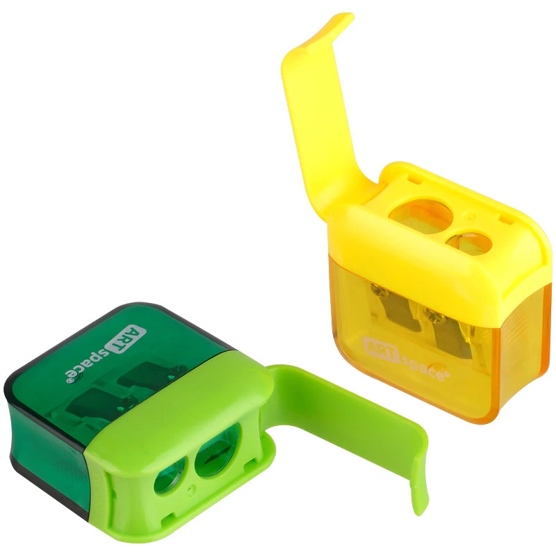 Точилка пластиковая ArtSpace "Click", 2 отверстия, с контейнером, Точилка пластиковая ArtSpace "Click", 2 отверстия, с контейнером,