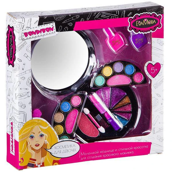 Набор детской декор. косметики Bondibon Eva Moda, BOX 30х29,5х6 см- лак для