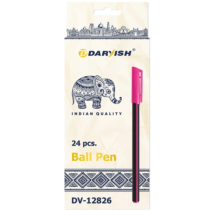 Ручка шариковая синяя "Darvish" корпус черный с цветными полосами Ручка шариковая синяя "Darvish" корпус черный с цветными полосами