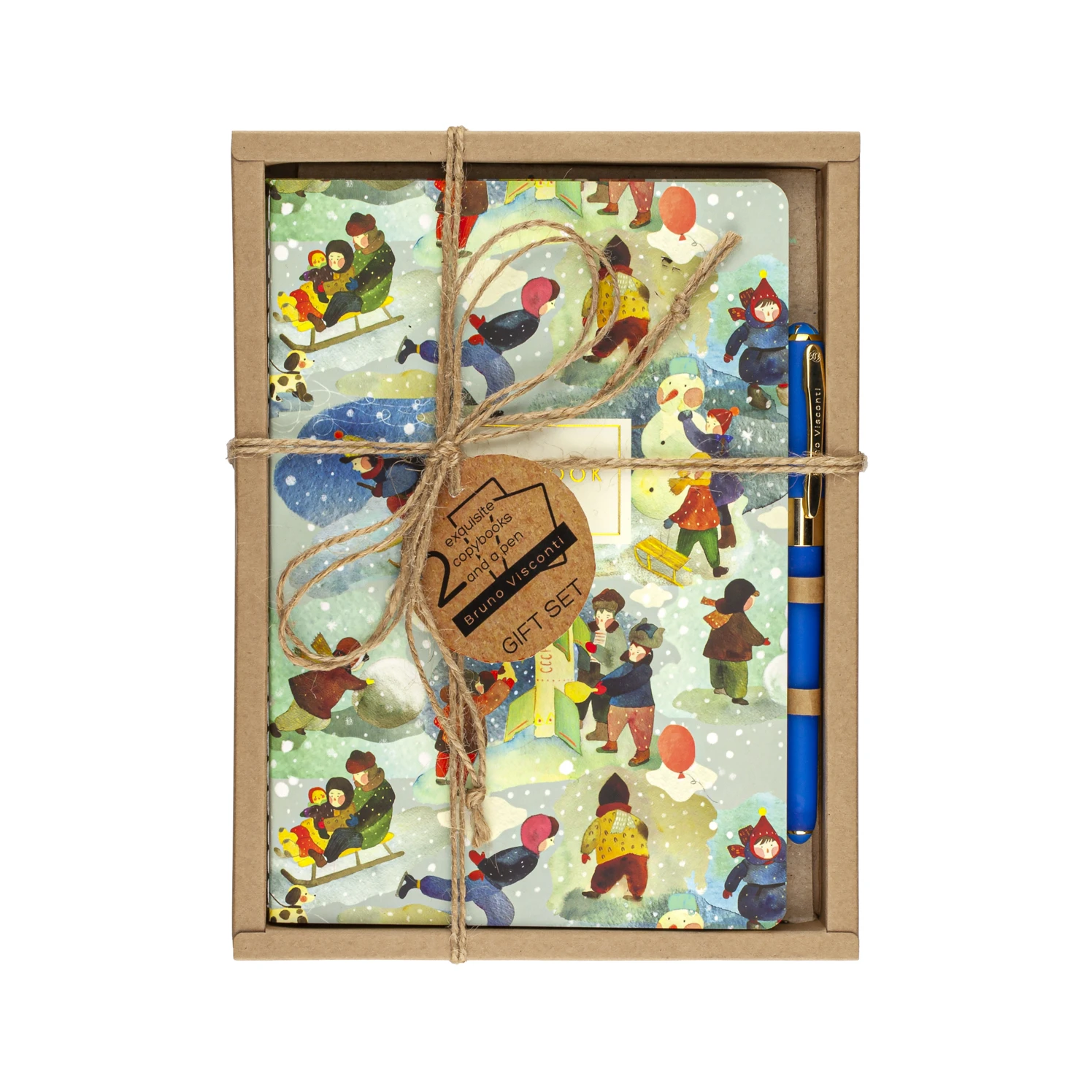 НАБОР ПОДАРОЧНЫЙ "ЗИМА" (ДВЕ ТЕТРАДИ BV И РУЧКА)