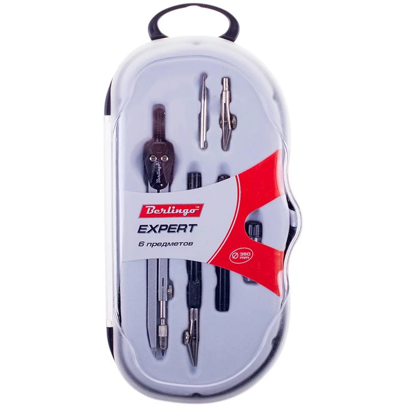 Готовальня Berlingo "Expert" 6 предметов, циркуль 135мм, пластиковый Готовальня Berlingo "Expert" 6 предметов, циркуль 135мм, пластиковый