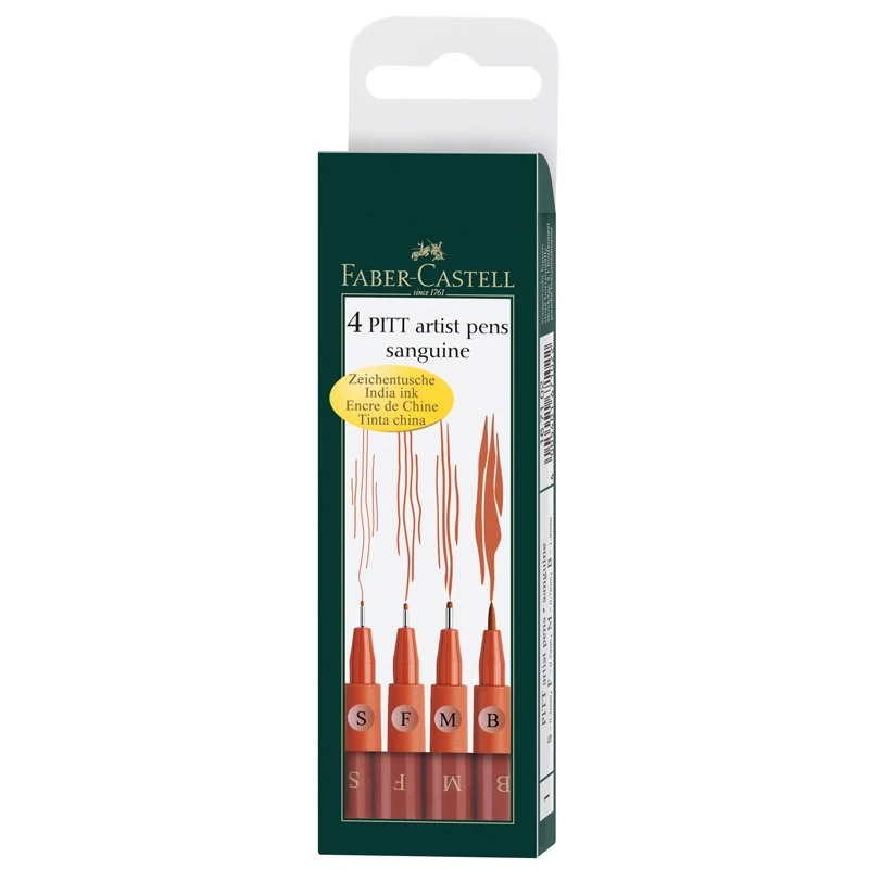 Набор капиллярных ручек Faber-Castell "Pitt Artist Pen" сангина, 4шт.,