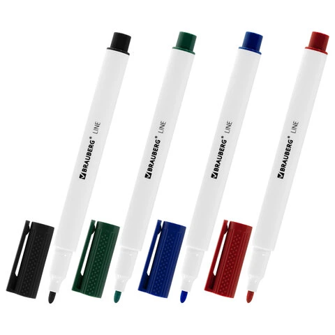 Маркеры стираемые для белой доски НАБОР 4 ЦВЕТА, BRAUBERG "LINE", 3 Маркеры стираемые для белой доски НАБОР 4 ЦВЕТА, BRAUBERG "LINE", 3