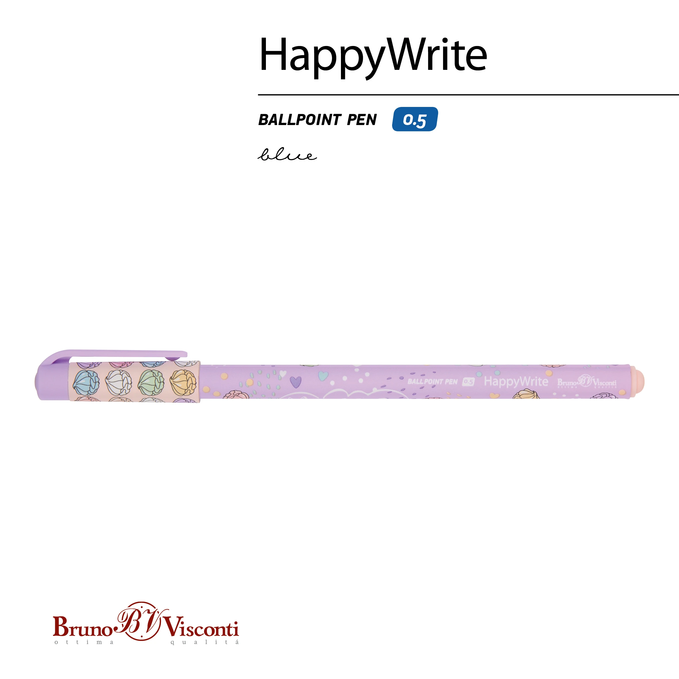 РУЧКА "HappyWrite. My Sweet. Зефирки" 0.5 ММ, СИНЯЯ РУЧКА "HappyWrite. My Sweet. Зефирки" 0.5 ММ, СИНЯЯ
