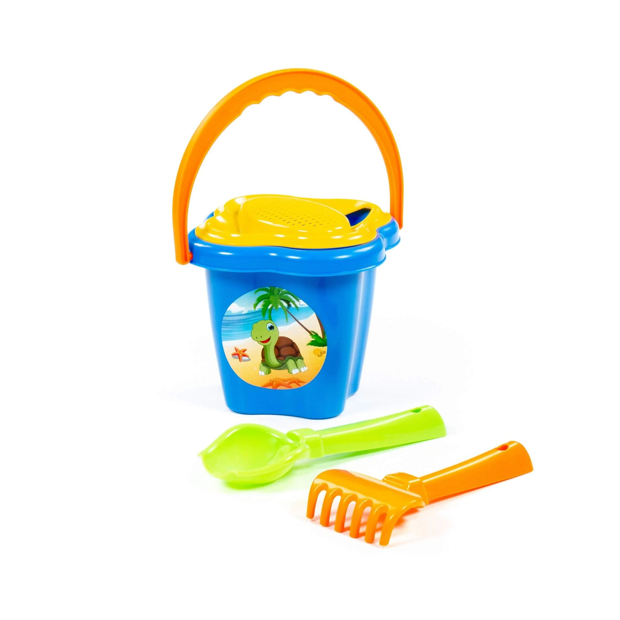 Набор №23 (ведро-цветок среднее, ситечко-цветок, совок №2, грабельки №2)