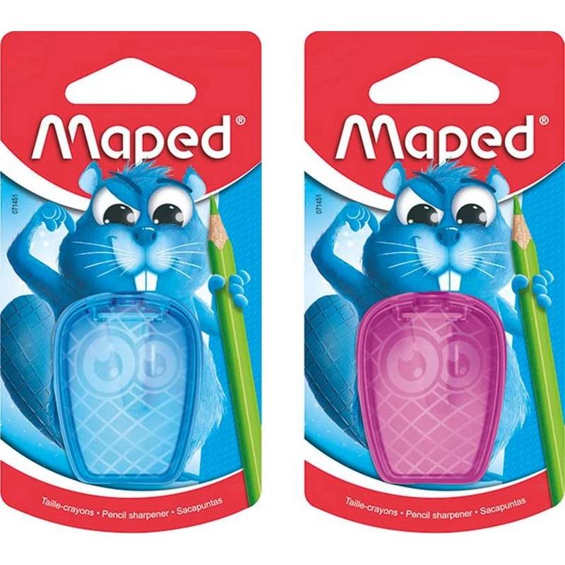 Точилка пластиковая MAPED PULSE , 1 отверстие, цвета ассорти, в блистере