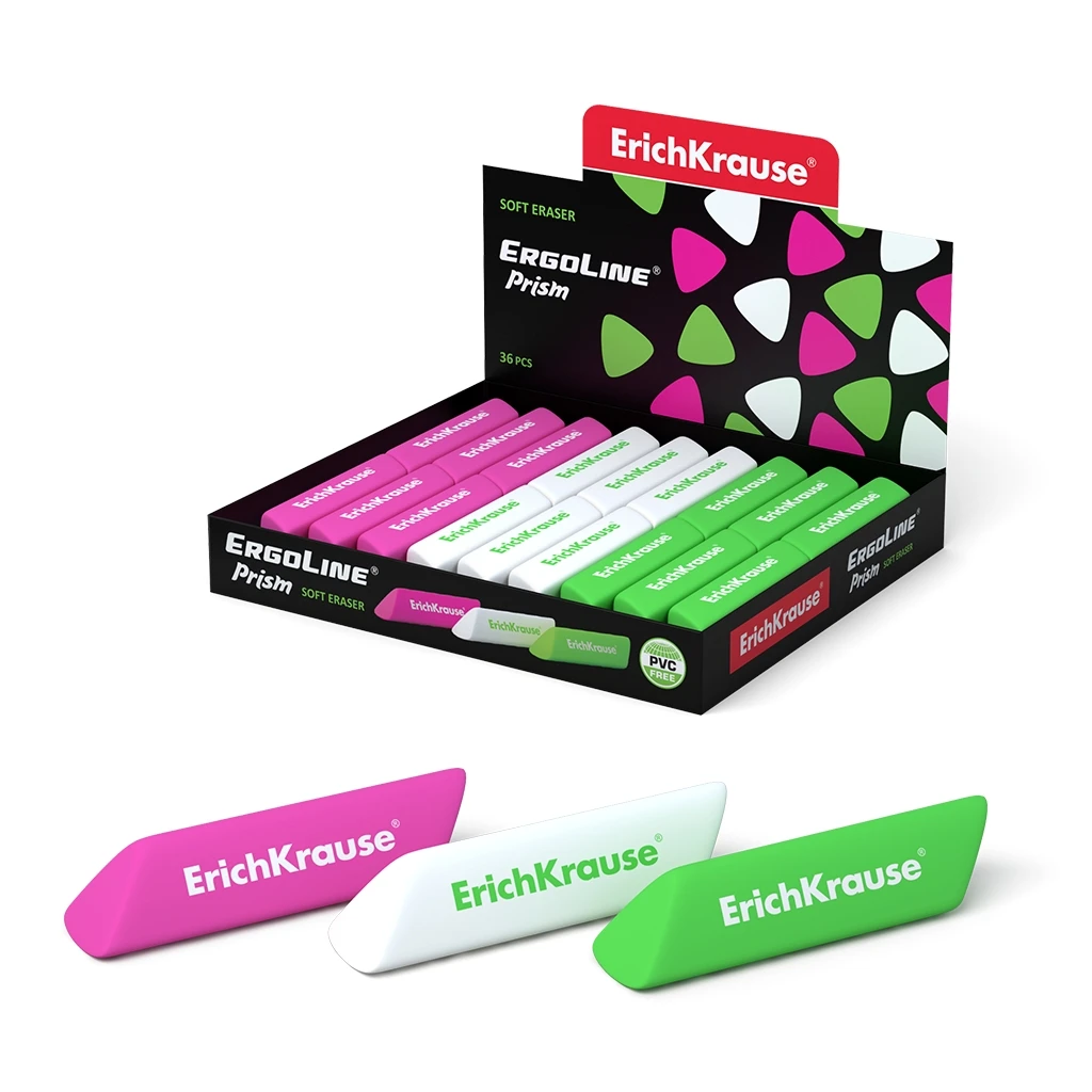 Ластик Erich Krause ErgoLine Prism (в коробке по 36 шт.) Ластик Erich Krause ErgoLine Prism (в коробке по 36 шт.)