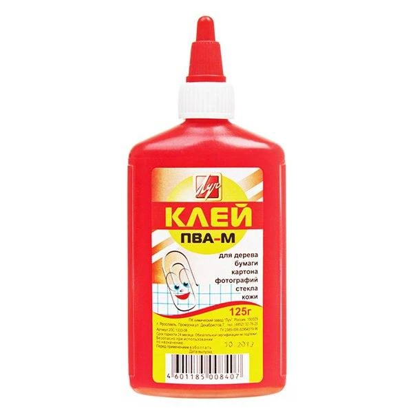 Клей ПВА СУПЕР 125 г морозоуст. красный флакон №20С1333-08 Клей ПВА СУПЕР 125 г морозоуст. красный флакон №20С1333-08