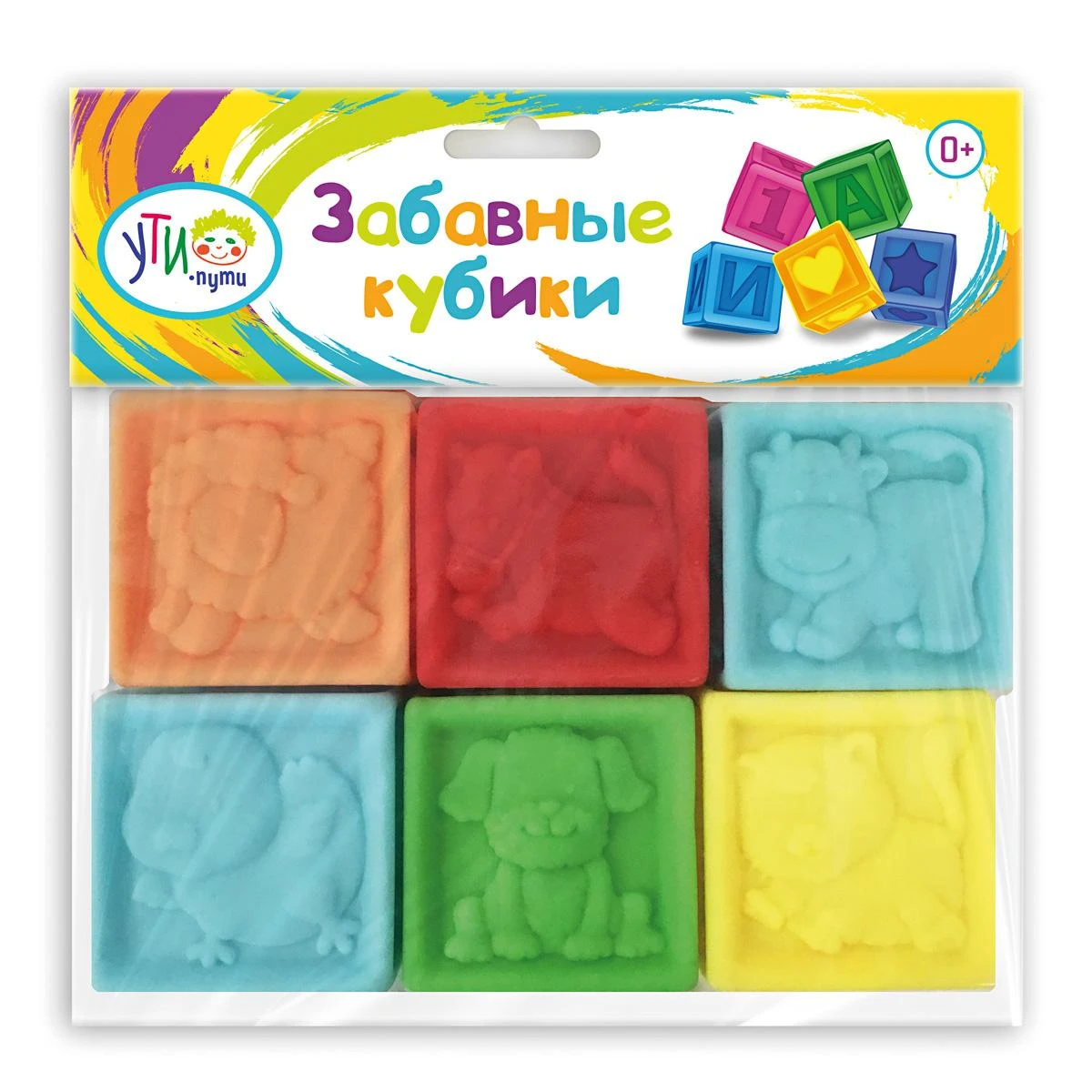 Кубики цветные (6 элементов), 6х6х6 см 61259 Кубики цветные (6 элементов), 6х6х6 см 61259