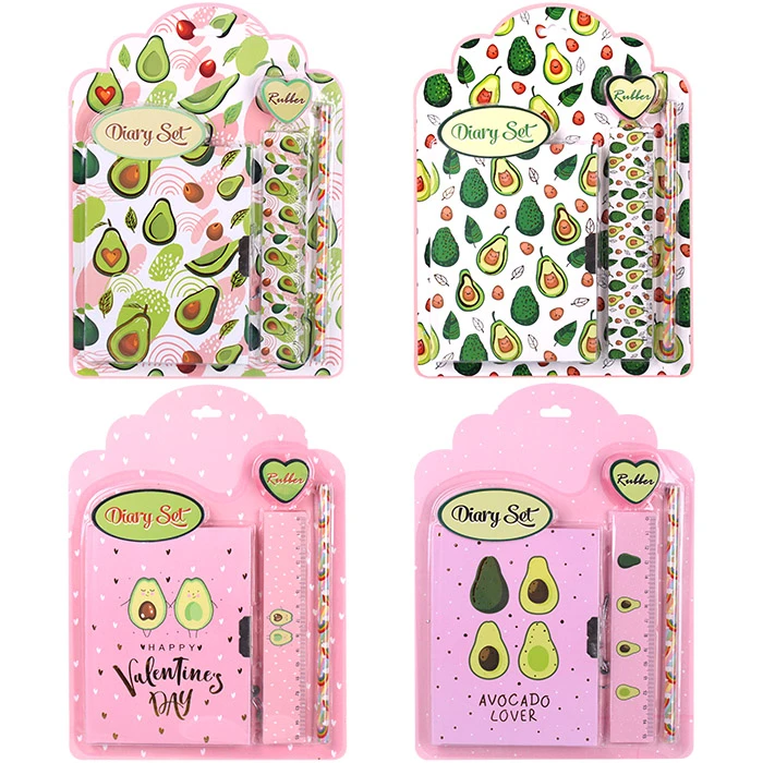 Набор канцелярский "Авокадо" 4 предмета, ассорти