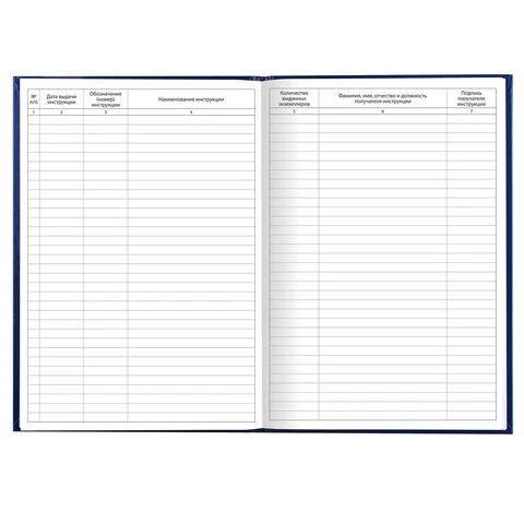 Журнал учёта выдачи инструкций по охране труда, 96 л., А4 200х290 мм, бумвинил,