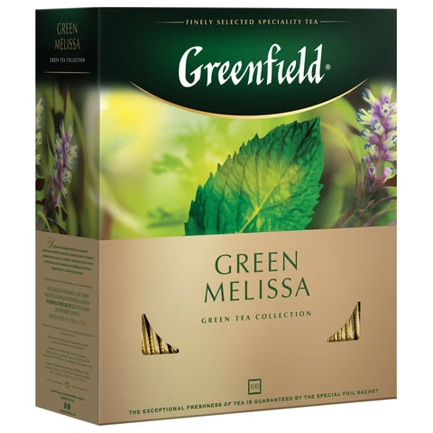 Чай GREENFIELD (Гринфилд) "Green Melissa", зеленый, с мятой, 100 Чай GREENFIELD (Гринфилд) "Green Melissa", зеленый, с мятой, 100
