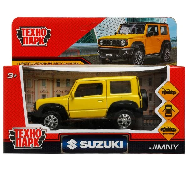 Машина металл SUZUKI JIMNY 11,5 см, двери, багаж, инерц, желтый, Технопарк
