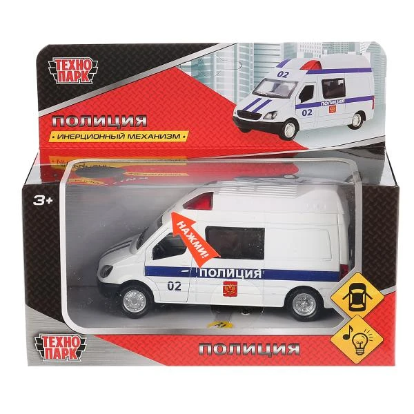 Машина металл "МИНИВЭН" 12см, свет-звук, открыв. двери, инерц, в