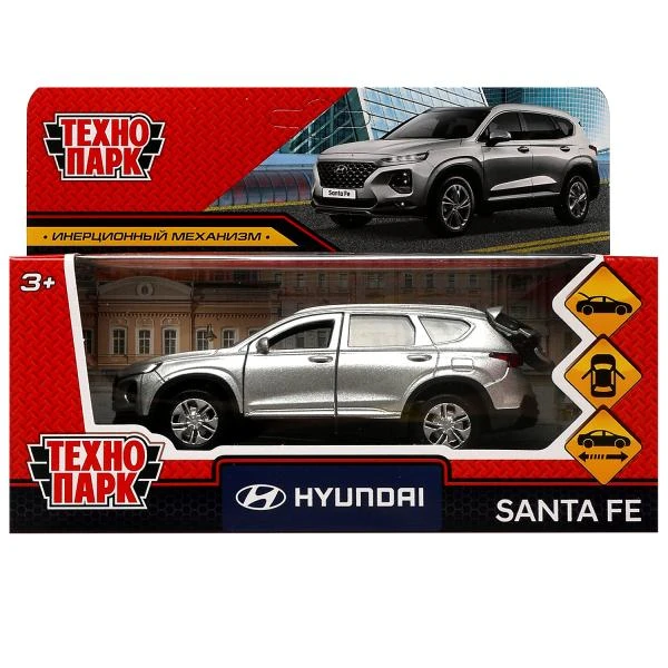 Машина металл HYUNDAI SANTAFE длина 12 см, двер, багажник, инерция, серебрист,
