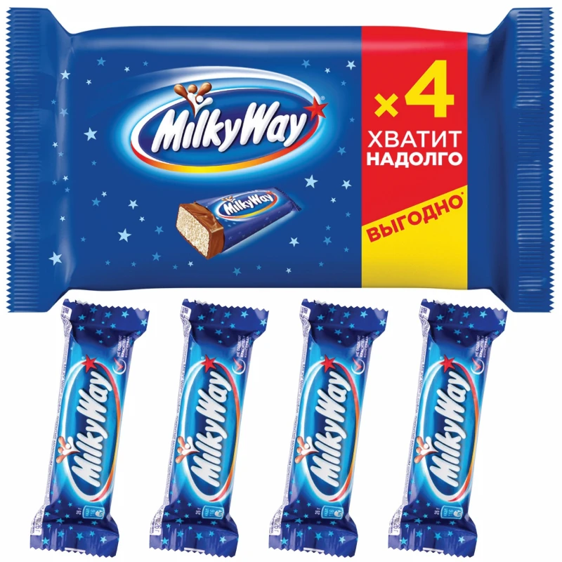 Шоколадный батончик Milky Way, 4штx26г/уп Шоколадный батончик Milky Way, 4штx26г/уп