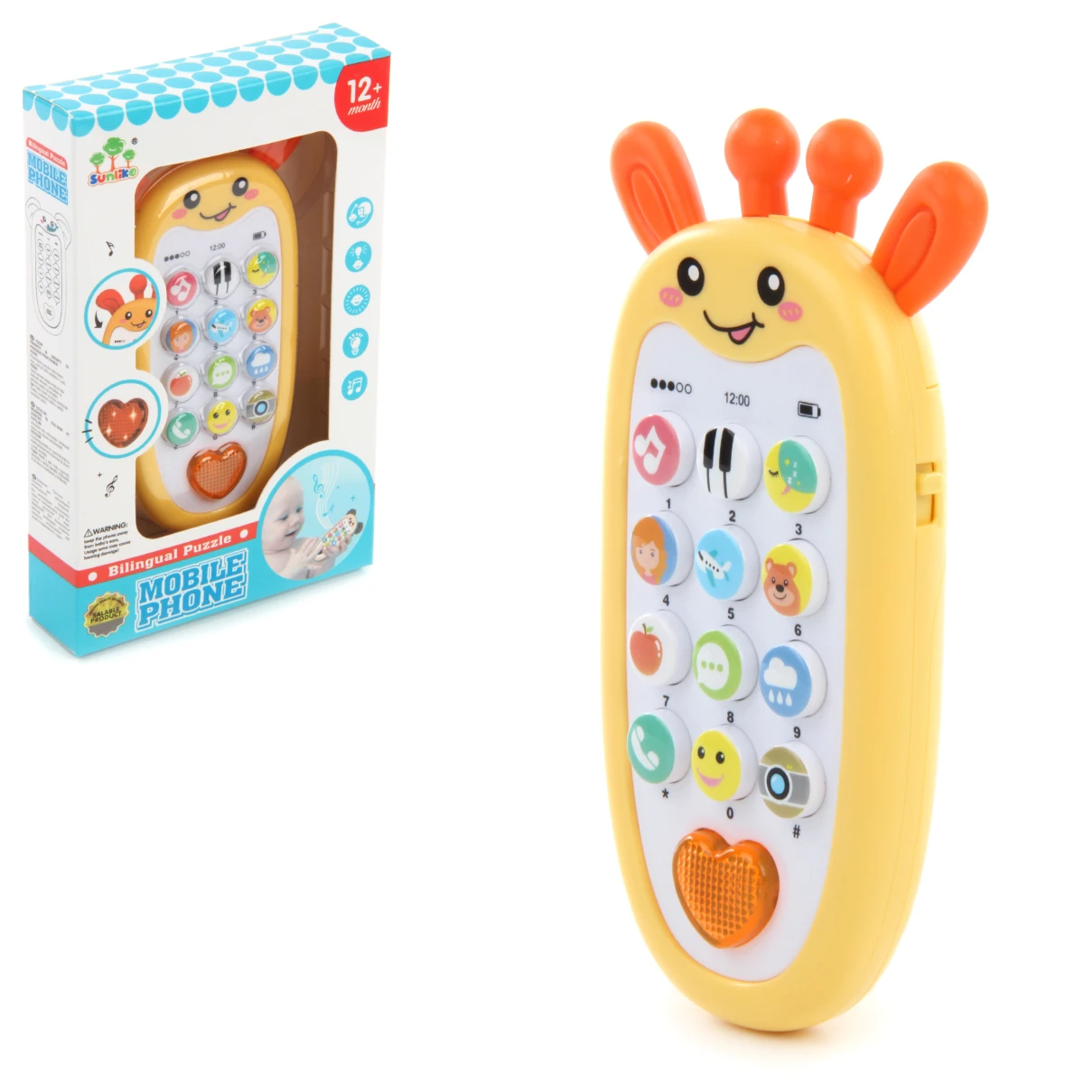Развивающая игрушка телефон Жирафик, 18,2х11,5х3,2, коробка Развивающая игрушка телефон Жирафик, 18,2х11,5х3,2, коробка